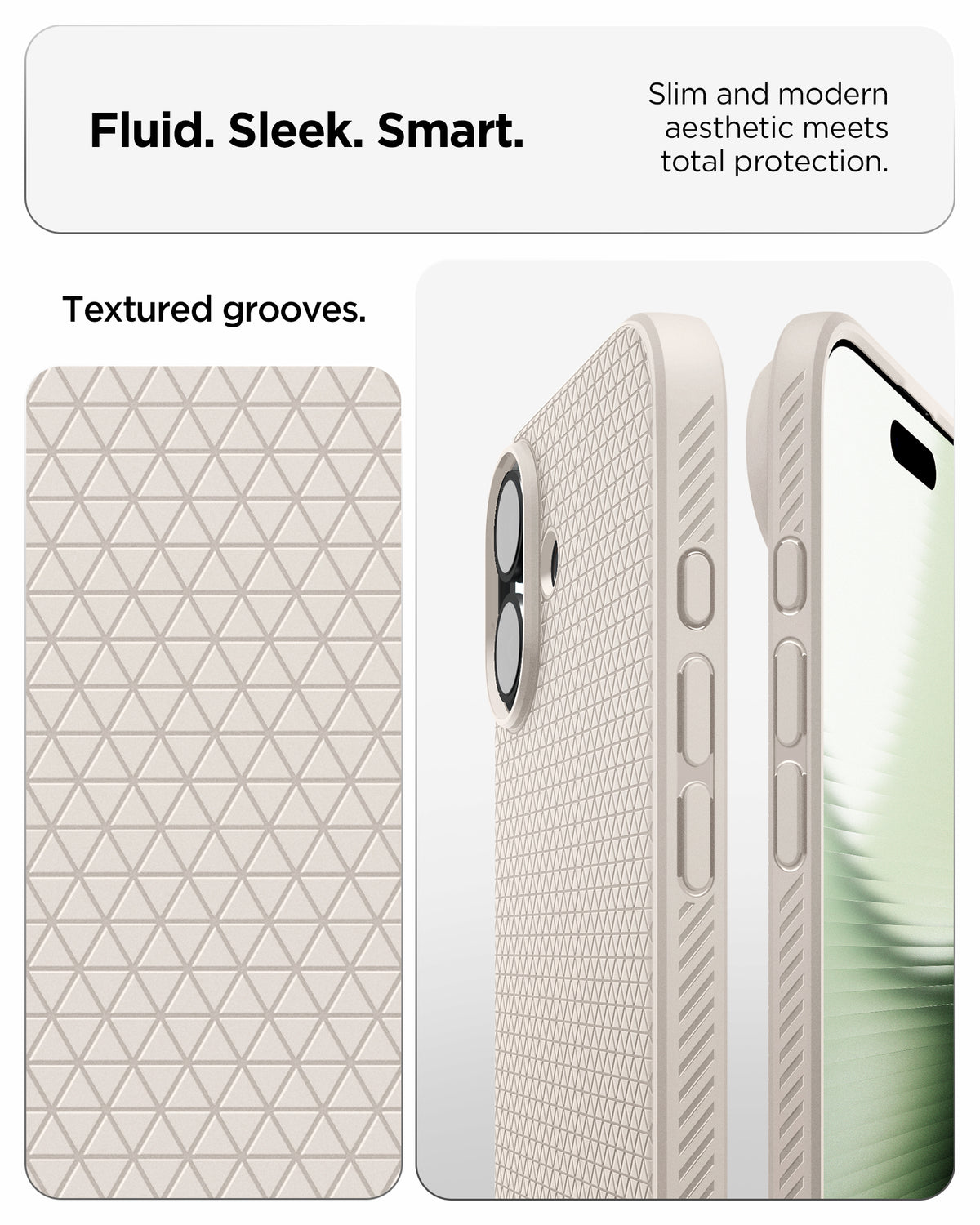 ACS09980 - iPhone 17 Liquid Air in Natural Titanium showing fluid, sleek, smart. slim and modern aesthetic meets total protection.