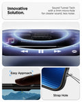 ACS09942 - iPhone 17 Pro Liquid Air in Matte Black showing innovative solution. sound tunnel tech with a 1mm micro hole for cleaner sound, less noise.