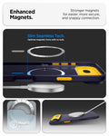 ACS09931 - iPhone 17 Air Case Nano Pop (MagFit) in blueberry navy showing the enhanced magnets. Stronger magnets for easier, more secure and snappy connection