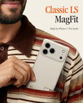  ACS10479 - iPhone 17 Pro Classic LS MagFit showing a man sliding a beige iPhone case into his shirt pocket, with 