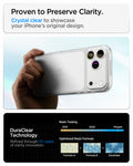 ACS10064 - iPhone 17 Pro Ultra Hybrid in Crystal Clear showing a clear case designed to preserve clarity with long-lasting anti-yellowing technology