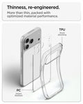 ACS10064 - iPhone 17 Pro Ultra Hybrid in Crystal Clear showing a slim hybrid construction with impact-resistant back and shock-absorbing flexible edges