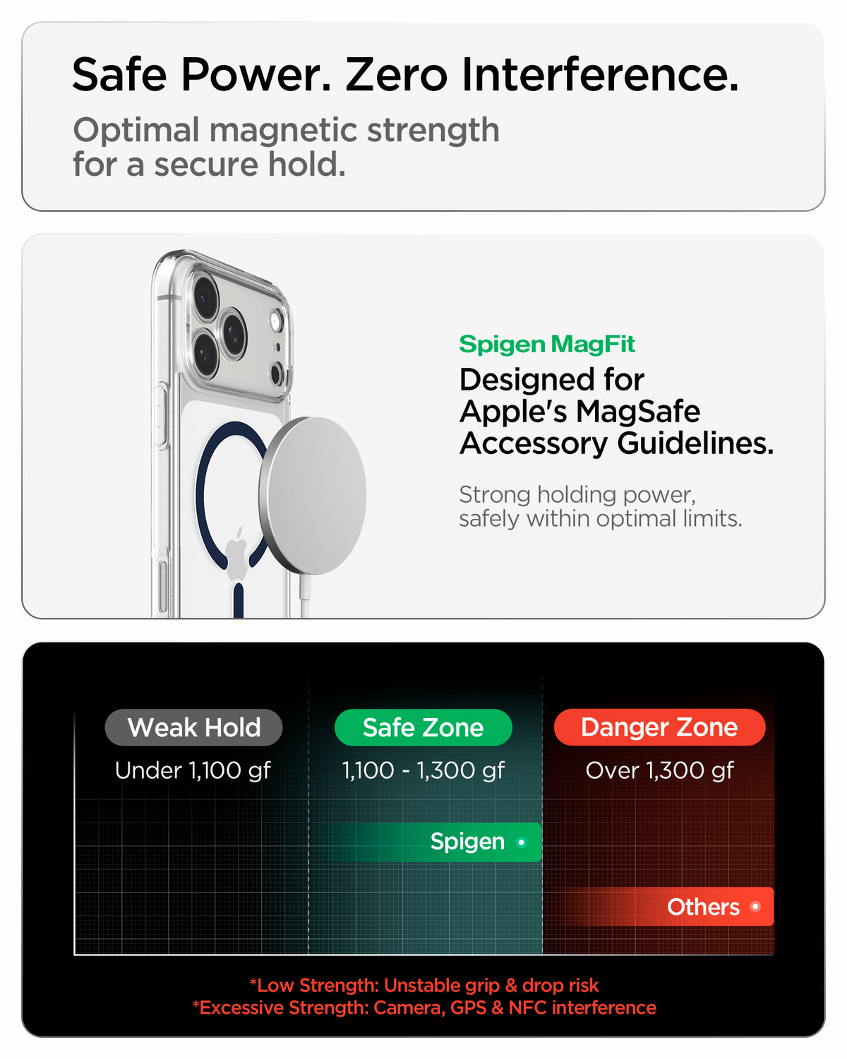 ACS10954 - iPhone 17 Pro Ultra Hybrid (MagFit) in Clear Deep Blue showing optimized magnetic strength for a secure hold while minimizing interference