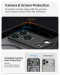 ACS10069 - iPhone 18 Pro / iPhone 17 Pro Ultra Hybrid (MagFit) in Frost Black showing raised edges around the screen and camera area for added protection against scratches and surface contact