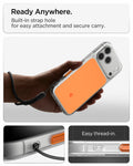 ACS10471 - iPhone 18 Pro / iPhone 17 Pro Ultra Hybrid T (Mag Fit) in Glossy Orange showing ready anywhere. built in strap hole for easy attachment and secure carry