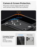 ACS10047 - iPhone 18 Pro Max / iPhone 17 Pro Max Ultra Hybrid T (Mag Fit) in Matte Black showing raised edges around the screen and camera area for added protection against scratches and surface contact