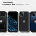 AGL03397 - iPhone 13 Mini Screen Protector EZ FIT GLAS.tR (Sensor Protection) showing the case friendly, flawless fit with all Spigen cases
