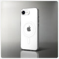 ACS09150 - iPhone 16e Case Liquid Crystal (MagFit) in Clear White showing the back and partial side