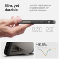 ACS09136 - iPhone 17e Case Tough Armor AI (MagFit) in Gunmetal showing the slim, yet durable. Just the right amount of added depth for optimal slimness. 0.31
