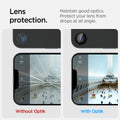 AGL09279 - iPhone 16e Optik Pro EZ Fit Lens Protector in Black showing the lens protection. Maintain good optics. Protect your lens from drops