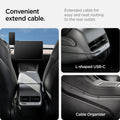 ACP07870 - Tesla Tap Pro Lock Wireless Car Mount ITLST90W in Black showing the convenient extend cable, extended cable for easy and neat routing to the rear outle