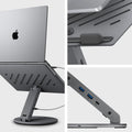 AMP08885 - Laptop Stand Hub LD204H showing side with laptop.