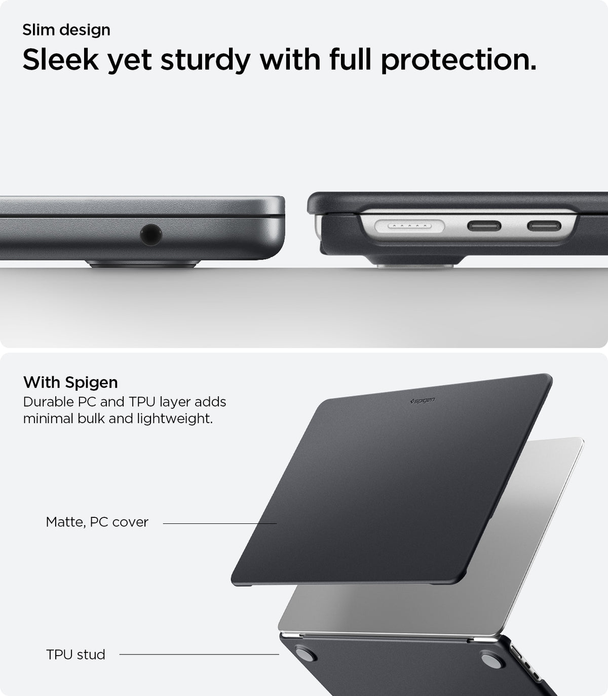 ACS11267 - MacBook Air 15-inch Nano Pop Black Sesame showing an elevated base with vent cutouts for optimal airflow