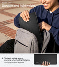 ACS06958 - MacBook Air 15-inch Case Urban Fit in Black showing lightweight MacBook Air case with textured surface grip fitting easily into a backpack