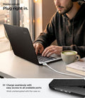 ACS05272 - MacBook Air Case Urban Fit in black showing precise port cutouts on the Urban Fit MacBook Air case with seamless charging access