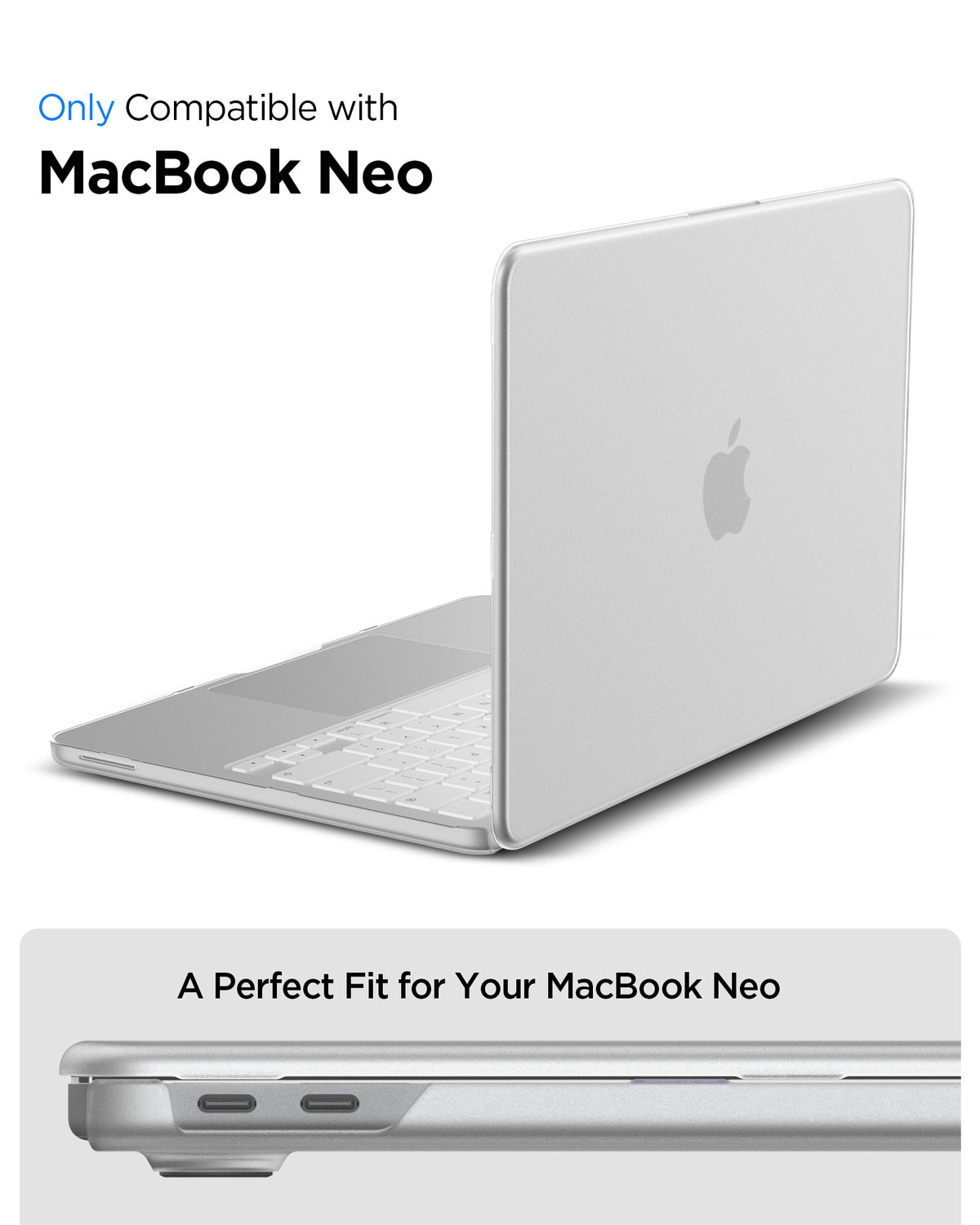 ACS11543 - MacBook Neo 13-inch Air Skin in Frost Clear showing compatibility information