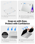 ACS11543 - MacBook Neo 13-inch Air Skin in Frost Clear showing snap on with ease, protect with confidence