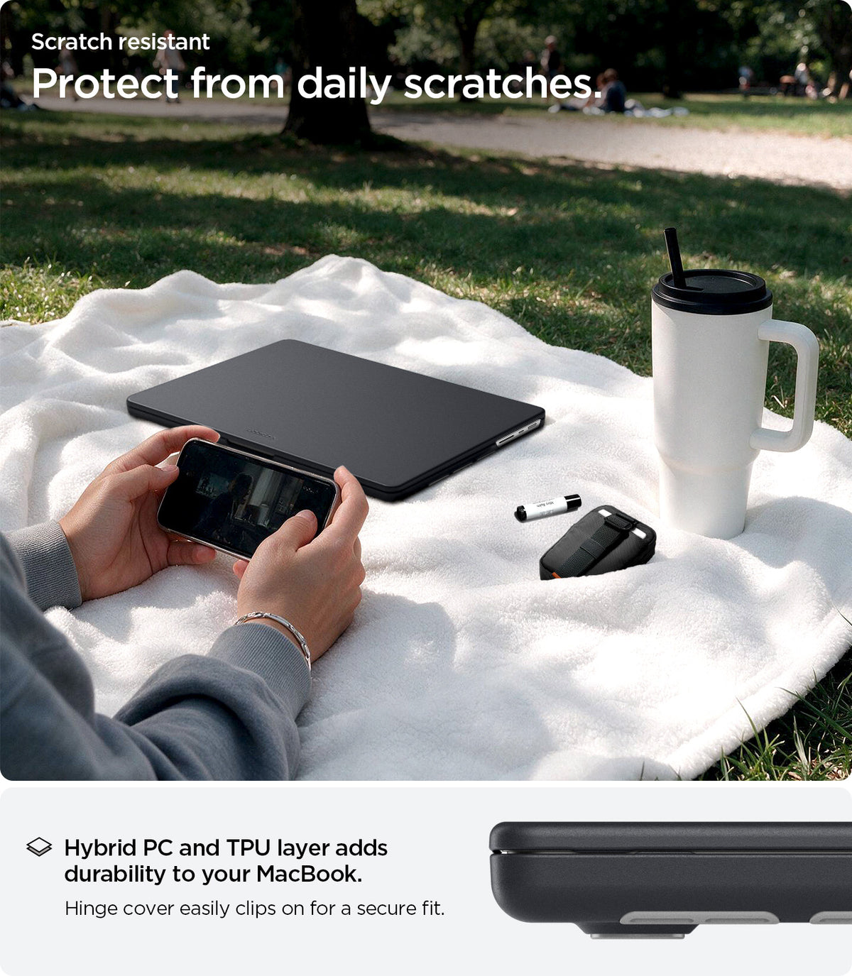 ACS11275 - MacBook Pro 16-inch Nano Pop Black Sesame showing hybrid PC and TPU construction for daily scratch protection