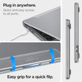 ACS06957 - MacBook Air 15-inch Case Thin Fit in Crystal Clear showing the quick and easy access. Easy grip for a quick flip