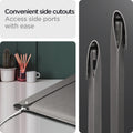 AFA06415 - MacBook Pro 14-inch Valentinus Laptop Pouch in City Gray showing convenient side cutouts for easy access to charging and side ports
