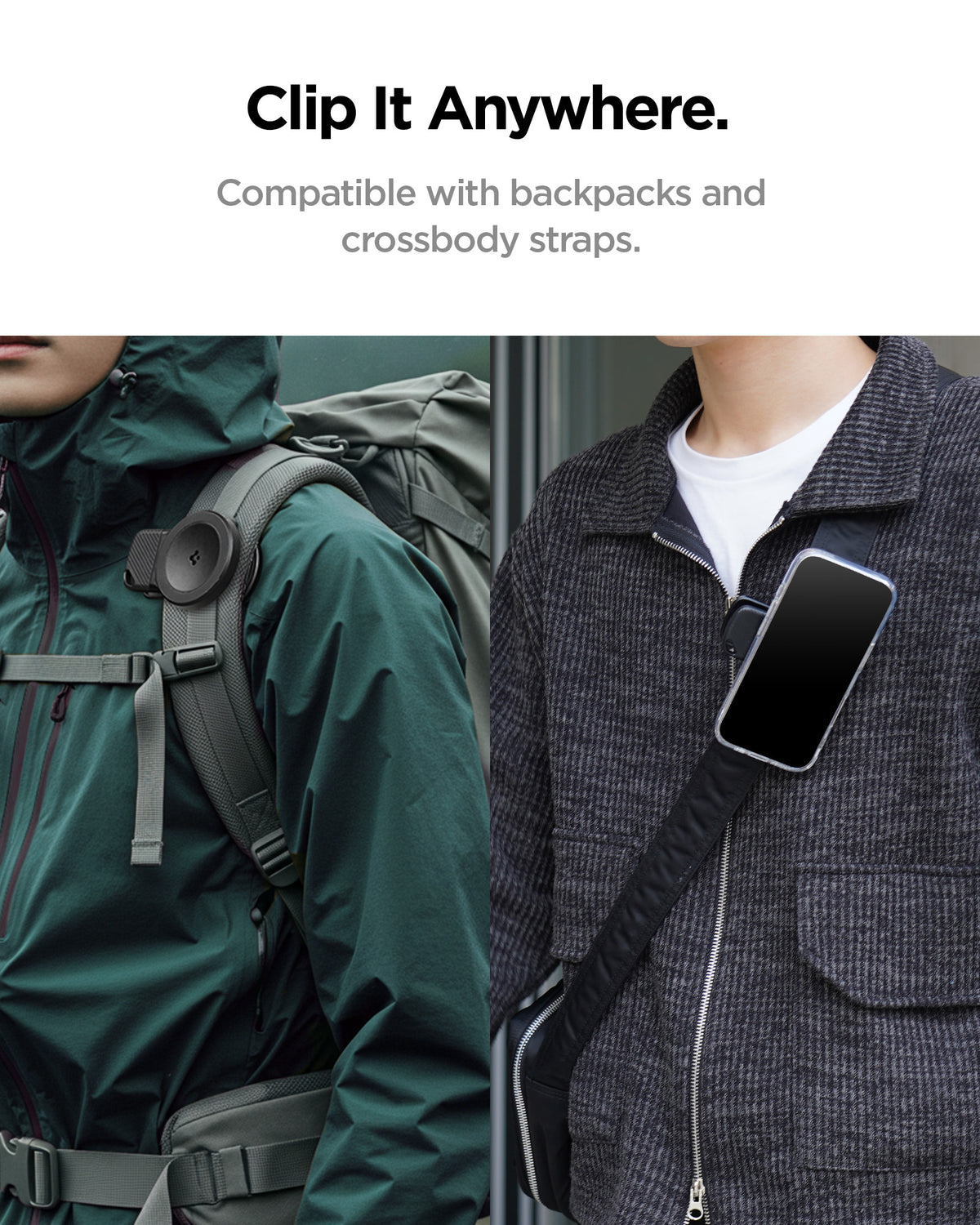 AMP09122 - Mag Fit Clip in black clip it any where. compatible with backpacks and crossbody straps.