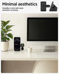 AMP09172 - Magsafe Duo Charger Stand (Mag Fit) in Black showing the minimal aesthetics. StandBy in style with sleek aesthetics every day. 