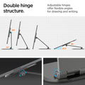 AMP06414 - OneTap Easel Magnetic Stand (MagFit) in black showing the double hinge structure. Adjustable hinges offer flexible angles for drawing and writing