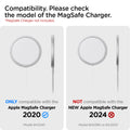 AMP02818 - Apple Airpods Max MagFit Stand in black showing compatibility, only compatible with the apple magsafe charger 2020 and not with new apple magsafe charger 2024