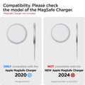 AMP02340 - MagFit in black showing the compatibility, only compatible with the Apple MagSafe Charger 2020 and Not compatible with new Apple MagSafe Charger 2024