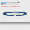AMP03709 - MagFit in white showing the nanotac provides a firm hold on even surfaces, peel off the film before stick in the surface