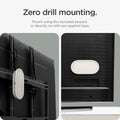 ACS07974 - Google TV Streamer Mount (4K) Silicone Fit in Porcelain showing the zero drill mounting. Mount using the included lanyard or directly on with pre-applied tape