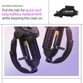ACS07550 - Meta Quest 3 Case Silicone Fit in Black showing the easy battery replacement. Pull the tab for quick and easy battery replacement while keeping the case on