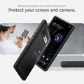 ACS05815 - Pixel 7a Case Liquid Air in matte black raised protection for scratch prevention. Protect your screen and camera.
