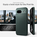 ACS07258 - Pixel 8a Case Liquid Air in Abyss Green fluid modern design. Equip a bold style for the pixel 8a.