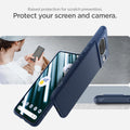 ACS06275 - Pixel 8 Case Liquid Air in navy blue raised protection for scratch prevention. Protect your screen and camera.
