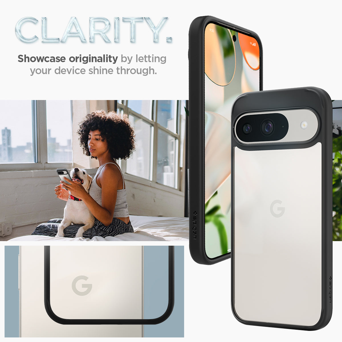 ACS07690 - Pixel 9 Pro Case Ultra Hybrid in Matte Black clarity. Showcase originality by letting your device shine through.
