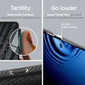 ACS04723 - Pixel 7 Pro Case Liquid Air in matte black tactility same tactile feedback experience as the original device. go louder sound tunnel tech is a small tunnel that amplifies the speaker. 0.1mm lifted tunnel.