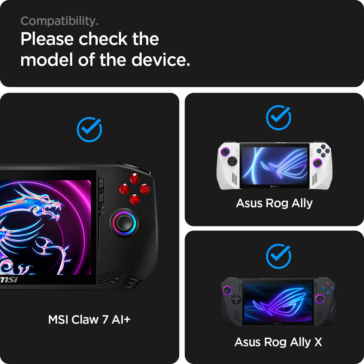 AGL09754 - Claw AI+ A2VM GLAS.tR Slim compatibility. Please check the model of the device. MSI Claw 7 AI+, Asus Rog Ally, Asus Rog Ally X.