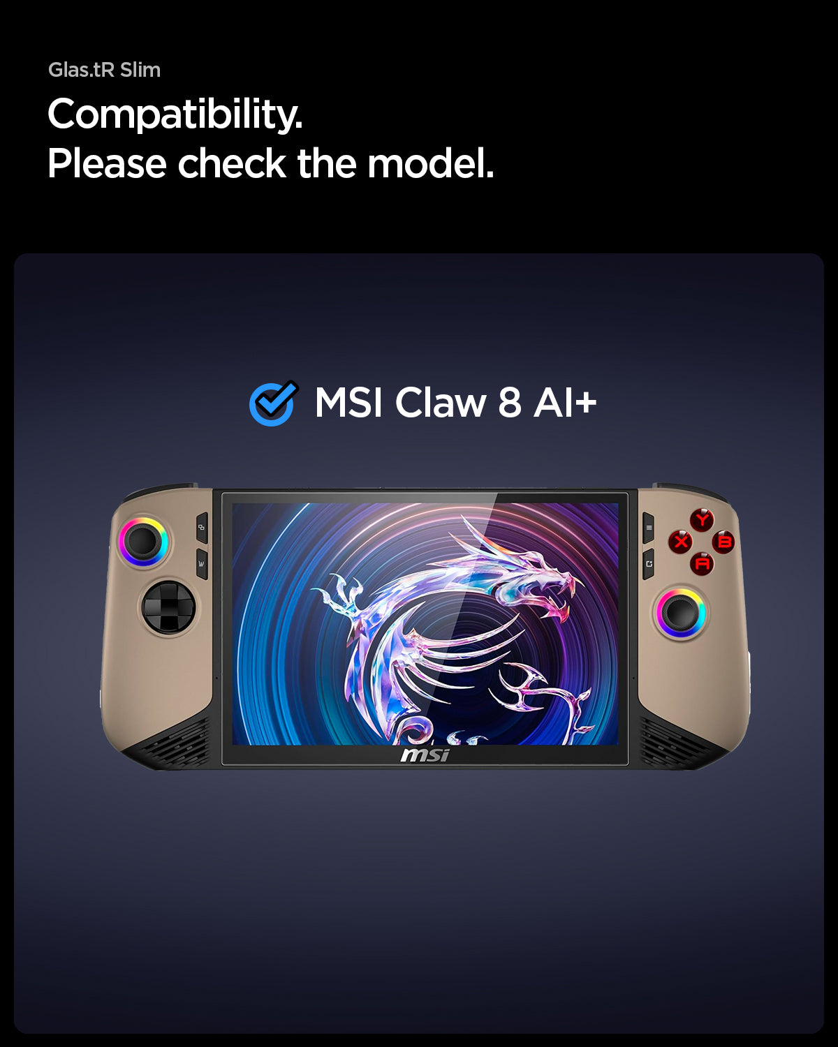 AGL09755 - Claw 8 AI+ A2VM GLAS.tR Slim in clear showing the compatibility