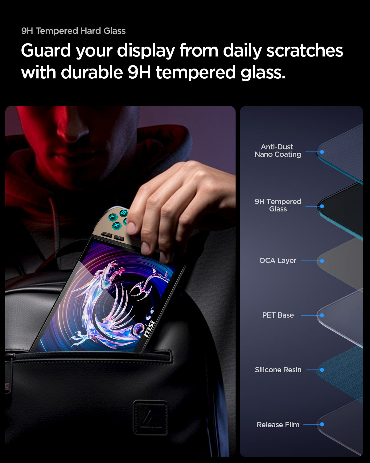 AGL09755 - Claw 8 AI+ A2VM GLAS.tR Slim in clear showing the 9h tempered hard glass