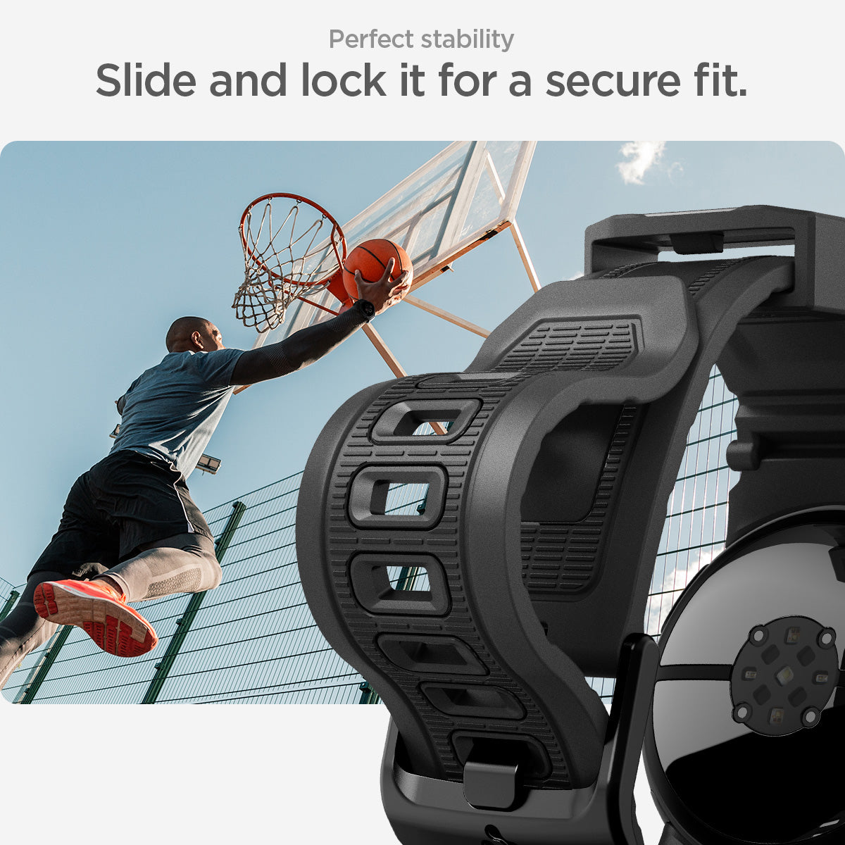 AMP07556 - Pixel Watch 3 (41mm) in Black perfect stability. slide and lock it for a secure fit.