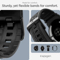 AMP07556 - Pixel Watch 5 (41mm) Rugged Band Matte Black made for comfort. sturdy yet flexible bands for comfort.