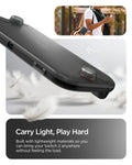 ACS10487 - Nintendo Switch 2 Thin Fit 360 in Black showing the built with lightweight materials so you can bring your Switch 2 anywhere without feeling the load