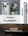 ACS08567 - Nothing Phone (3) Case Ultra Hybrid in Crystal Clear showing the precise design. Tactile buttons