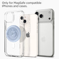 AMP05304 - O-Mag Magnetic Phone Holder (MagFit) in blue showing the only for magsafe compatible iphones and cases