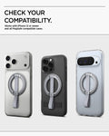 AMP10193 - O-Mag Magnetic Phone Holder (MagFit) | OM103 in Silver check your compatibility. works with iPhone 12 or newer and all magsafe compatible cases
