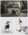 AMP08552 - O-Mag Magnetic Phone Holder (MagFit) OM104 in Black showing the smart choice for every moment. MagSafe Phone Grip, Phone Holder and Kickstand for Ultimate Flexibility