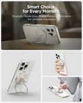 AMP09176 - O-Mag Magnetic Phone Holder (MagFit) OM104 in Dune Beige showing the smart choice for every moment. MagSafe Phone Grip, Phone Holder and Kickstand for Ultimate Flexibility