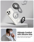 AMP08887 - O-Mag | Dual Pop (Mag Fit) OM105 in Gray showing ultimate comfort with silicone grip