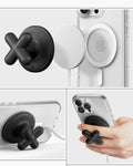 AMP10137 - O-Mag Charging Grip (MagFit) | OM107 in Black showing charging pad attach with magfit case and stand